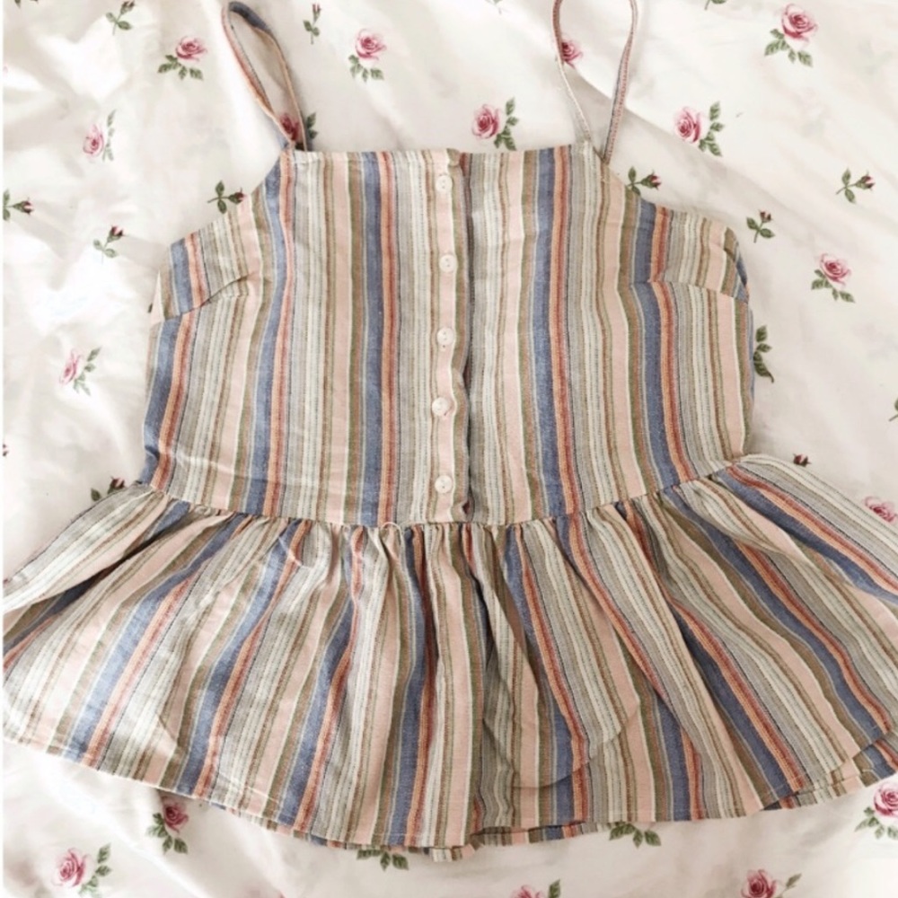 ASOS striped peplum top